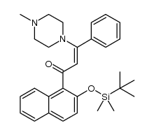 1-(2-tert-butyldimethylsilyloxynaphthalen-1-yl)-3-(4-methylpiperazin-1-yl)-3-phenyl-2-propen-1-one结构式