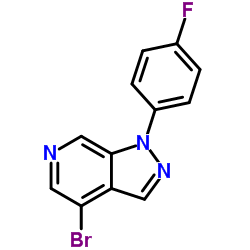 4-溴-1-(4-氟苯基)-1H-吡唑并[3,4-c]吡啶结构式