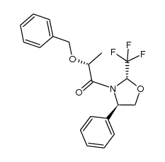 (2S,4R)-3-[(R)-2-benzyloxypropanoyl]-2-trifluoromethyl-4-phenyl-1,3-oxazolidine结构式
