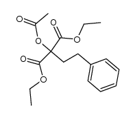 diethyl 2-acetoxy-2-phenethylmalonate结构式
