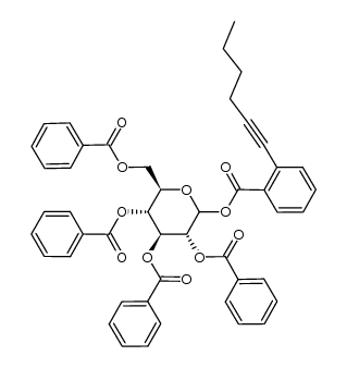 perbenzoyl-glucopyranosyl ortho-(hex-1-ynyl)benzoate结构式
