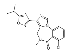 7-chloro-5-methyl-3-(5-propan-2-yl-1,2,4-oxadiazol-3-yl)-4H-imidazo[1,5-a][1,4]benzodiazepin-6-one结构式