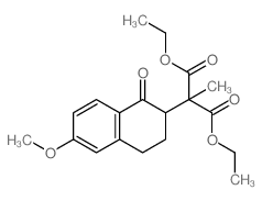 2-(6-甲氧基-1-氧代-1,2,3,4-四氢萘-2-基)-2-甲基丙二酸二乙酯结构式