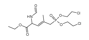 E-2-formylamino-4-methyl-5-di(2-chloroethyl)phosphono-3-pentenoic acid ethyl ester结构式