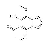 1-(6-hydroxy-4-methoxy-7-(methylthio)benzofuran-5-yl)ethanone结构式