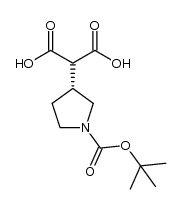 (R)-2-(1-(tert-butoxycarbonyl)pyrrolidin-3-yl)malonic acid结构式