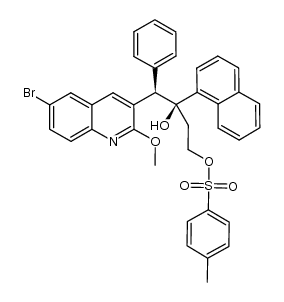 (3S,4R)-4-(6-bromo-2-methoxyquinolin-3-yl)-3-hydroxy-3-(naphthalen-1-yl)-4-phenylbutyl-4-methylbenzenesulfonate结构式