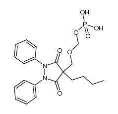 ((4-butyl-3,5-dioxo-1,2-diphenylpyrazolidin-4-yl)methoxy)methyl dihydrogen phosphate结构式