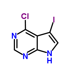 4-氯-5-碘-7H-吡咯并[2,3-d]嘧啶结构式