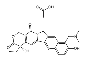 9-<(dimethylamino)methyl>-10-hydroxy-(20S)-camptothecin acetate salt结构式
