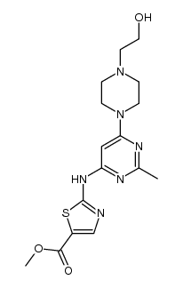 methyl 2-(6-(4-(2-hydroxyethyl)piperazin-1-yl)-2-methylpyrimidin-4-ylamino)thiazole-5-formate结构式