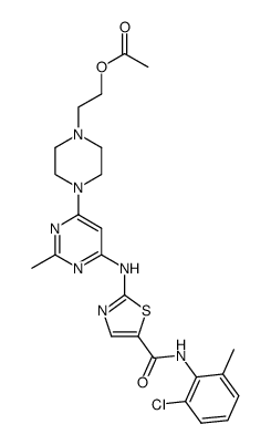 2-(4-(6-((5-((2-chloro-6-methylphenyl)carbamoyl)thiazol-2-yl)amino)-2-methylpyrimidin-4-yl)piperazin-1-yl)ethyl acetate结构式