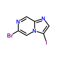 6-溴-3-碘咪唑并[1,2-a]吡嗪结构式