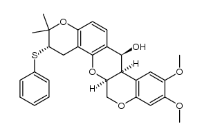 (6aS,12S,12aS,5'S)-12-deoxo-12-hydroxy-5'-phenylthio-4',5'-dihydrodeguelin结构式