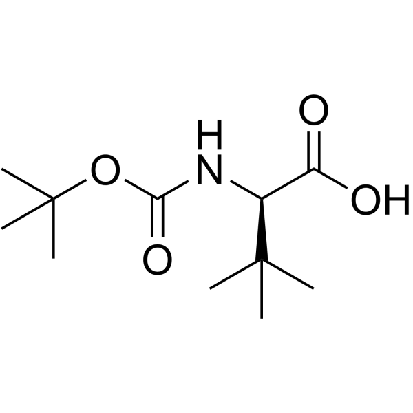 N-(叔丁氧羰基)-D-叔亮氨酸结构式