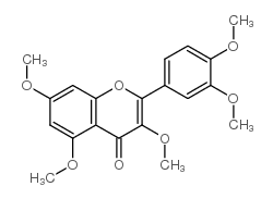 槲皮素3,5,7,3',4'-五甲基醚结构式