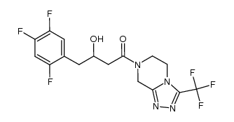 (R/S)-3-hydroxy-1-(3-(trifluoromethyl)-5,6-dihydro-[1,2,4]triazolo[4,3-a]pyrazin-7(8H)-yl)-4-(2,4,5-trifluorophenyl)butan-1-one结构式