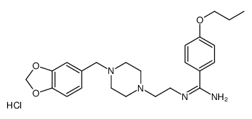 N'-[2-[4-(1,3-benzodioxol-5-ylmethyl)piperazin-1-yl]ethyl]-4-propoxybenzenecarboximidamide,hydrochloride结构式