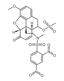 N-[2-[(3aR,9RS,9bS)-3a,8,9,9a-tetrahydro-9-(methanesulfonyloxy)-5-methoxy-3-oxo-9b-phenanthro[4,5-bcd]furanyl]ethyl]-N-methyl-2,4-dinitrobenzenesulfonamide结构式