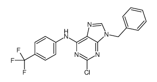 9-benzyl-2-chloro-N-[4-(trifluoromethyl)phenyl]purin-6-amine结构式