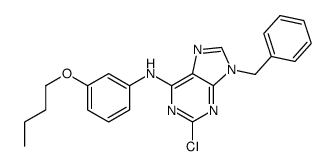 9-benzyl-N-(3-butoxyphenyl)-2-chloropurin-6-amine结构式