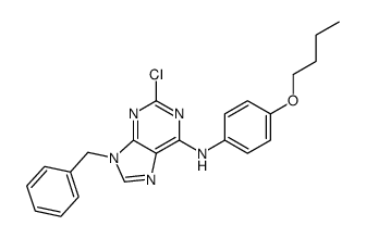9-benzyl-N-(4-butoxyphenyl)-2-chloropurin-6-amine结构式