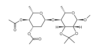 methyl 4-O-(3,4-di-O-acetyl-2,6-dideoxy-α-L-arabino-hexopyranosyl)-2,3-O-isopropylidene-α-L-rhamnopyranoside结构式