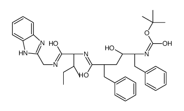 tert-butyl N-[(2S,3S,5R)-6-[[(2S,3S)-1-(1H-benzimidazol-2-ylmethylamino)-3-methyl-1-oxopentan-2-yl]amino]-5-benzyl-3-hydroxy-6-oxo-1-phenylhexan-2-yl]carbamate结构式