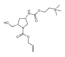 (2S,4S)-allyl 2-(hydroxymethyl)-4-((2-(trimethylsilyl)ethoxy)-carbonylamino)pyrrolidine-1-carboxylate结构式