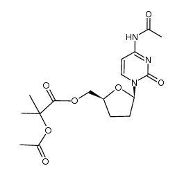 N4-acetyl-5'-O-(acetoxyisobutyryl)-2',3'-dideoxycytidine结构式