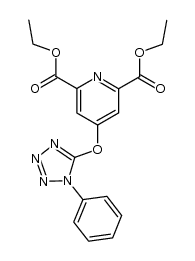 2,6-dicarboethoxy-4-(1-phenyl-5-tetrazolyloxy)pyridine结构式