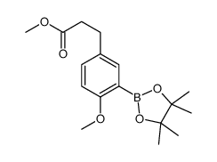 3-(4-甲氧基-3-(4,4,5,5-四甲基-1,3,2-二噁硼烷-2-基)苯基)丙酸甲酯结构式