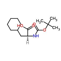 (R)-2-叔丁氧羰基氨基-3-环己基丙酸结构式