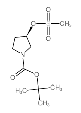 (R)-1-(叔丁氧基羰基)-3-吡咯烷-甲磺酸酯结构式
