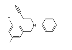 N-(3,5-difluorobenzyl) N-(2-cyanoethyl)-4-methylaniline结构式