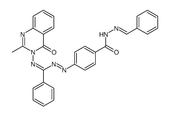 N-[(E)-benzylideneamino]-4-[[(Z)-N-(2-methyl-4-oxoquinazolin-3-yl)-C-phenylcarbonimidoyl]diazenyl]benzamide结构式