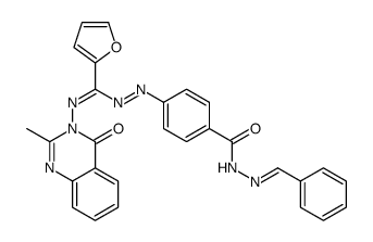 N-(benzylideneamino)-4-[[C-(furan-2-yl)-N-(2-methyl-4-oxoquinazolin-3-yl)carbonimidoyl]diazenyl]benzamide结构式