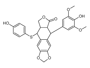 (5S,5aR,8aR,9R)-9-(4-hydroxy-3,5-dimethoxyphenyl)-5-(4-hydroxyphenyl)sulfanyl-5a,6,8a,9-tetrahydro-5H-[2]benzofuro[5,6-f][1,3]benzodioxol-8-one结构式