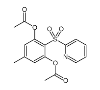 5-methyl-2-(2-pyridinylsulfonyl)-1,3-phenylene diacetate结构式