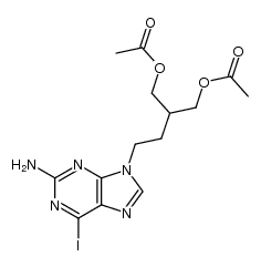 9-(4-acetoxy-3-acetoxymethylbutyl)-2-amino-6-iodopurine结构式