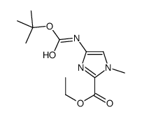乙基 4-((叔-丁氧羰基)氨基)-1-甲基-1H-咪唑-2-甲酸基酯结构式
