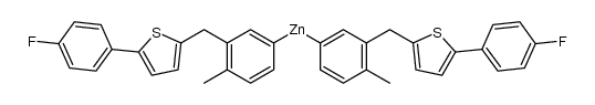 bis(3-((5-(4-fluorophenyl)thiophen-2-yl)methyl)-4-methylphenyl)zinc结构式