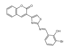 3-(2-(((2-hydroxy-3-bromophenyl)methylene)amino)-4-thiazolyl)-2H-1-benzopyran-2-one结构式
