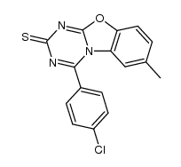 4-(4-chlorophenyl)-7-methyl-2H-benzo[4,5]oxazolo[3,2-a][1,3,5]triazine-2-thione结构式