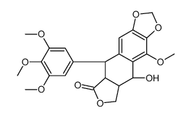 (5R,5aR,8aR,9R)-5-hydroxy-4-methoxy-9-(3,4,5-trimethoxyphenyl)-5a,6,8a,9-tetrahydro-5H-[2]benzofuro[6,5-f][1,3]benzodioxol-8-one结构式