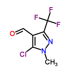 5-氯-1-甲基-3-(三氟甲基)吡唑-4-甲醛结构式
