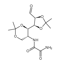5-Deoxy-2,3:4,6-di-O-isopropylidene-5-oxamoylamino-D-mannose结构式