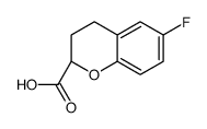 2H-1-Benzopyran-2-carboxylic acid, 6-fluoro-3,4-dihydro-, (2S)-结构式