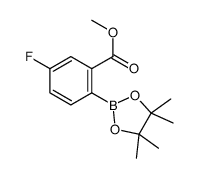 5-氟-2-(4,4,5,5-四甲基-1,3,2-二噁硼烷-2-基)苯甲酸甲酯结构式