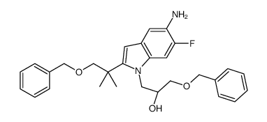 (2R)-1-{5-氨基-2-[1-(苄氧基)-2-甲基丙烷-2-基] -6-氟-6,7-二氢-1H-吲哚-1-基} -3-(苄氧基)丙-2-醇结构式